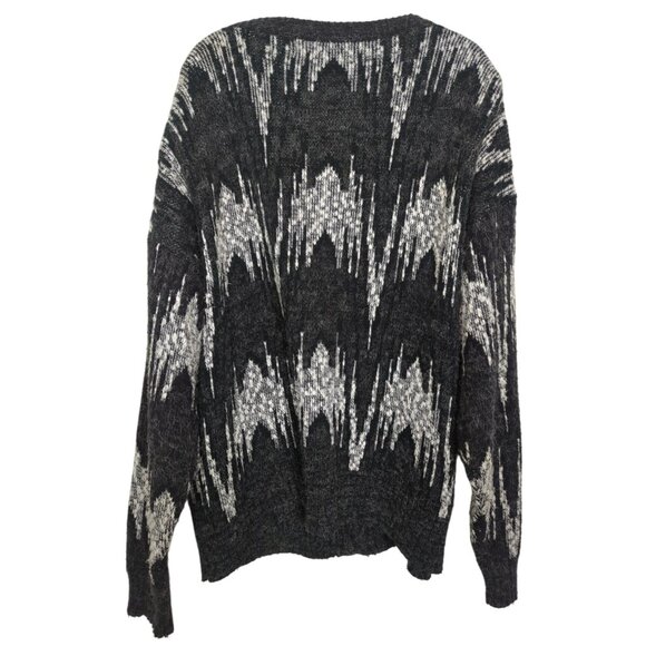 UNIFORM CODE black white Men's long sleeve Abstract Vintage 1990s‎ Cardigan XL - Picture 2 of 15